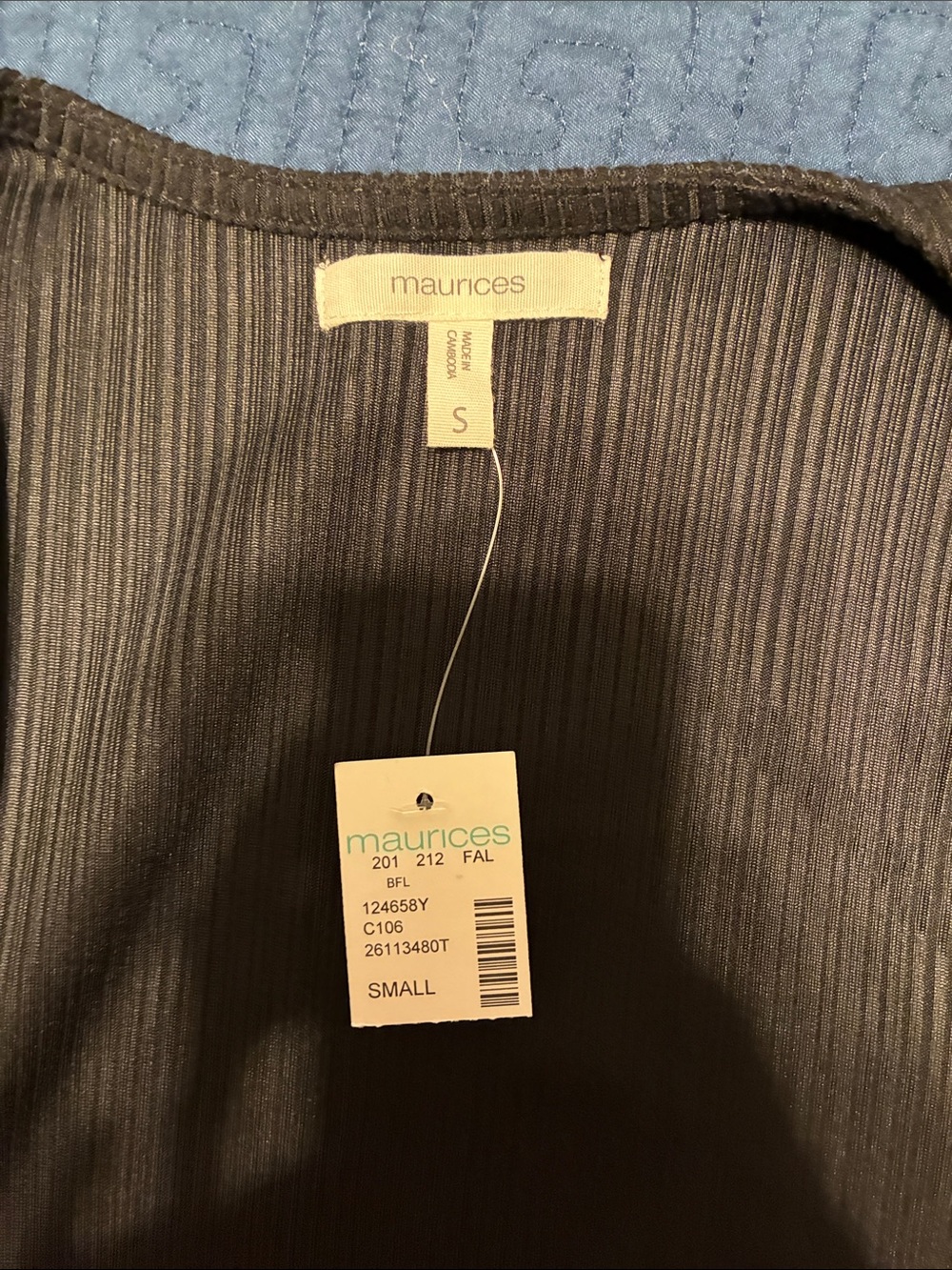 Maurices Black Ribbed Open-Front Cardigan - Picture 2 of 3